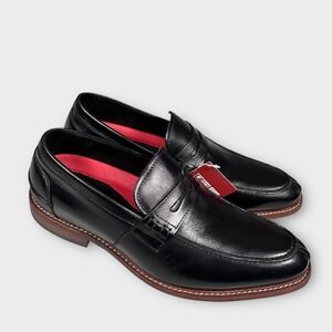 Stacy Adams Marlowe Shoes Mens 10 Wide Black Moc Toe Loafers Leather 25550-001